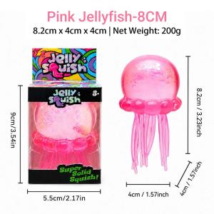 Jellyfish Squishy Toy Fidget Toy Stress Relief Soft Squeeze Stretch Toy Sensory Toy Cute Glitter Jellyfish Squishy For Kids Adults Girls Boys Relaxing Desk Toy Ocean Theme Gift Birthday Gift