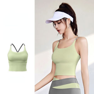 เสื้อชั้นในกีฬาแบบยืดหยุ่นสูงสำหรับผู้หญิง พร้อมแผ่นรองบราในตัว เสื้อโยคะที่เป็นมิตรกับผิว เซ็กซี่และเข้าชุดง่าย มี 6 สีให้เลือก ไซส์ใหญ่