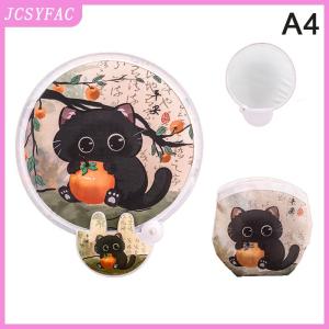 JCSYFAC Portable Cartoon Folding Fan Kawaii Creative Foldable Fan Cool Summer Hand Fan Flying Disk Pocket Cloth Fan Gifts For Kids