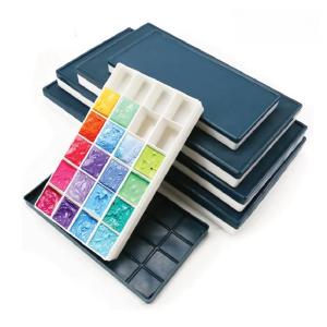 1 ชิ้น จานสี จานสีฝายาง สำหรับสีโปสเตอร์ และสีอะคริลิค (Art Palette) 24 ช่องและ จานสี แบบมีฝาปิด ถาดภาพวาดสีน้ำ ถาดเก็บภาพวาดน้ำมัน