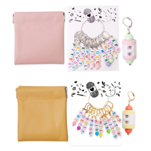 ลูกปัดถักตัวอักษร10ชิ้นมีสเน่ห์สำหรับถักโครเชต์เครื่องนับแถวสำหรับทอถักถัก