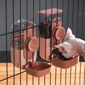 GBDSVD Automatic Pet Food Water Bottle Cage Hanging Gravity Feeding Dog Feeding Bowl Waterer Drinking Pet Food Storage Container for Puppy