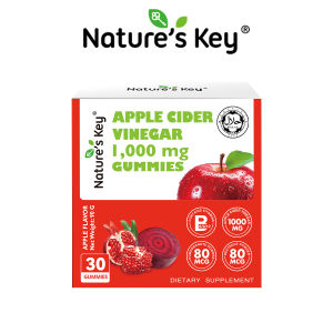 Natures Key Apple Cider Vinegar Gummies 1000mg Supplement Improve Digestion Natural Cleanse 60 Gummies