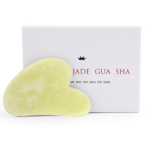 DECINIEE 100% Genuine Lemon Yellow Jade Roller Double Heads Facial Massage Roller Guasha Board Natural TopazJade Stone Beauty Tool Face Lift Thin Chin Neck Back