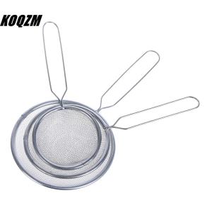 KOQZM 1pcs stainless steel sieve oil colander oil grid flour soy milk sieve