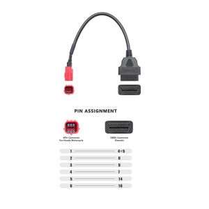 Dây Cáp Chuyển Đổi 4 PIN Hoặc 6 PIN Sang 16 PIN OBD2 Cho Xe Mô Tô Honda