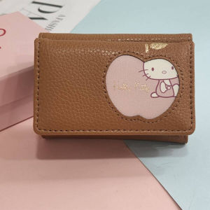 Christmas Gift Halloween Hot Sanrio Young Girl Triple Fold Short Wallet Hello Kitty Kawaii Anime Student Fashion Leather Wallet Coin Purse Card Bag New