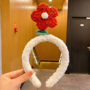 [fenggongshuode] Creative Lamb Plush Flower Hairbands For Girl Woman Cute Korean Headwear Head Hoop Headbands Hair Accessories Ornaments