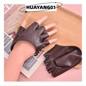 HUAYANG01 [2023 new HOT FASHION] PU da ngón găng tay cho Goth PUNK ROCK Lolita Harajuku sân khấu Đảng