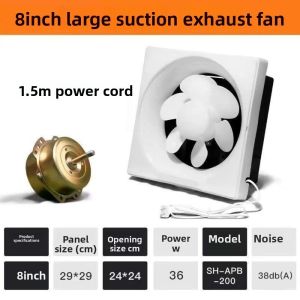 NEXASHOP Ceiling Standard Wall Exhaust Fan Powerful Strong Bathroom Ventilator‌ Square ‌Low Noise Kitchen Ventilating Fan Household
