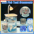 Mini Fish Tank Transparent Aquarium Bowl Small Desktop Decor Betta Night Light Landscape Ornament Akuarium Hiasan. 