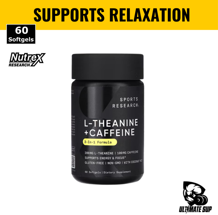 Sports Research, L-Theanine & Caffeine with MCT Oil, Support Energy