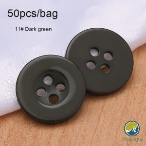 Makayo กระดุม 50 เม็ด/แพ็ค สําหรับตกแต่งเสื้อผ้า ซ้อมผ้า อุปกรณ์ตกแต่ง งาน DIY Clothing buttons