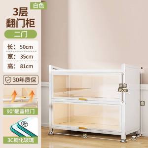 Steel bookcase with door tempered glass dustproof storage cabinet childrens home bookshelf living room figurine iron display cabinet