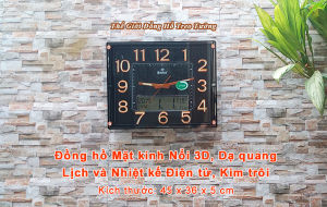 Đồng hồ Treo Tường EASTAR Kim Điện Tử KIM TRÔI Có DẠ QUANG - LỊCH Vạn Niên và NHIỆT KẾ Điện Tử - Tặng 3 Pin Maxell - Bảo Hành 1 Năm