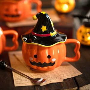 Halloween Cute Gift Cup Funny Pumpkin Magic Hat Mug Practical Souvenirs for Girlfriends Couple Ceramic Water Cup2026