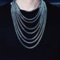 St.kunkka 1 Buah 55cm Kalung Uniseks Sederhana Penggilingan Enam Sisi Baja Tahan Karat Aksesori Fashion untuk Hadiah dan Hadiah Ulang Tahun. 