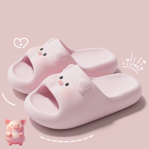 Cute Piggy Cartoon 3D Slippers for Home Indoor Bedroom Bathroom Anti Slip Summer EVA Couple Parent Child Slippers H260729
