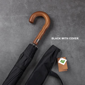 LORDWEY & Parachase Windproof Big Umbrella Men Wooden Long Handle Large Golf Umbrella Luxury Outdoor Vintage Umbrella Rain 12 Ribs