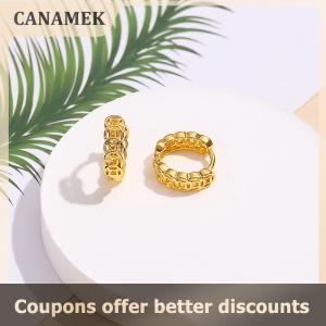 【CANAMEK】 Charm Earrings For Women Stainless Money Earrings For Girl Clip Coin Earrings Gold Plated Money Catcher Jewellery