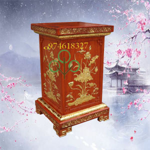 Đôn chân loa sen rát vàng gỗ hương mặt 3035 Cao 304050cm