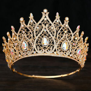 Baroque Cổ điển Giọt nước Cô dâu Vương miện Công chúa Vương miện lớn cho Bữa tiệc Sinh nhật Váy cưới Tóc Trang sức Cuộc thi Mũ nón 2026