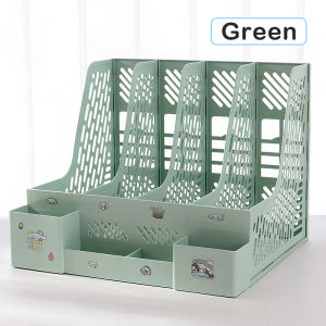 4 Column File Data Storage Rack Multi-functional Books Pencil Sundries Storage Rack Removable Desktop Storage File Bar