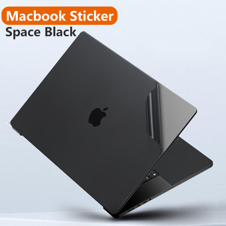 Da cơ thể sticker cho Apple MacBook Air Pro 13 14 16 M1 M2 M3 Chip Phía Trước Và Trở Lại Không Gian Màu Đen miếng dán laptop 2023 A2992 A2991 2021 Pro 14 16
