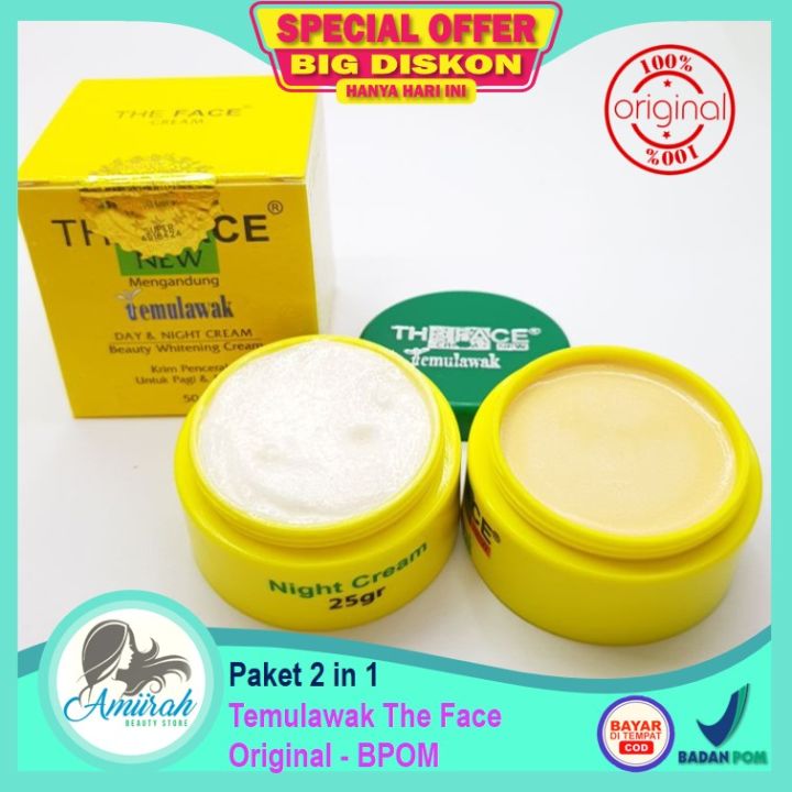 BPOM THE FACE Cream Temulawak 100 ASLI ORIGINAL Paket Glowing