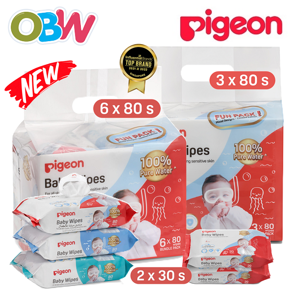 Pigeon 100 pure water sales wipes