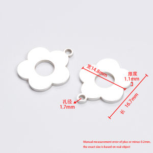 Polished Stainless Steel Flower Pendant Jewelry diy Accessories Hollow Sunflower Charms