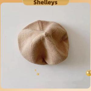 [Shelleys] Fashion Cute Baby Knitted Beret Hat Solid Color Childrens Warm Hats Autumn Winter Cap For Kids Outdoor Bonnet Accessories Gift