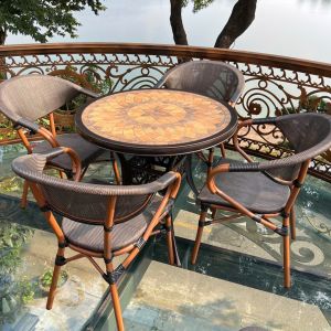 Bộ Bàn Ghế Cà Phê Phong Cách Vintage Nhôm Đúc Sơn Tĩnh Điện 84xH74cm - Hàng Nhập Khẩu 100%