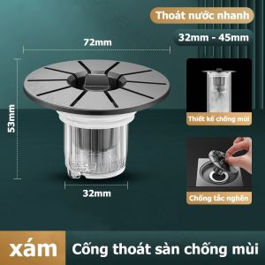 Nắp Phễu Thoát Sàn Ngăn Mùi Hôi Inox 304 Vuông 9.8x9.8cm Lõi Đồng Bật Nảy Nhấn Mở Tự Động Chống Mùi Côn Trùng Giỏ Lọc Rác Tóc Chống Nghẹt Thoát Nước Siêu Nhanh Lưới Thoát Nước Nhà Vệ Sinh Nhà Tắm Cao Cấp