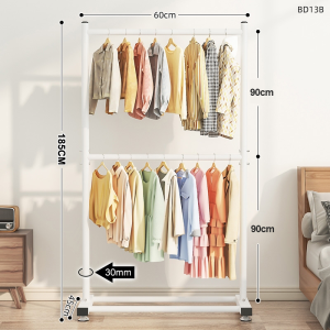 DIODIY 150CM Clothes Rack Hanger Sampayan Double Layer Stainless Drying Rack for Clothes Coat Rack Stand Metal Organizer Rack