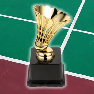 [HỎA TỐC] 🟨 CÚP CẦU LÔNG 🟨 ĐẾ NẶNG NHỰA MÀU VÀNG SIÊU SANG QUÀ TẶNG TRANG TRÍ CẦU LÔNG BADMINTON