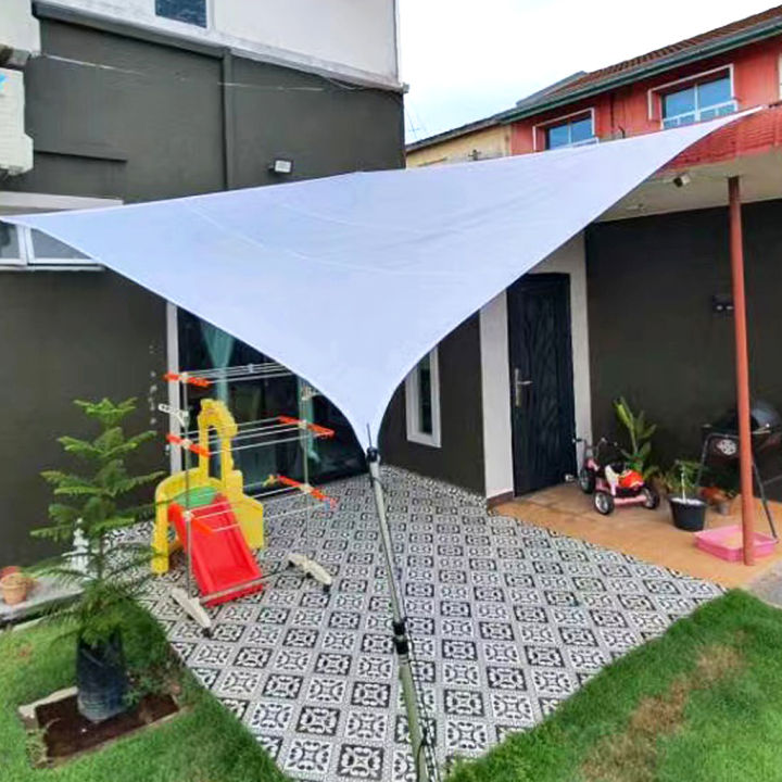 thumbnail image 2 of BlueDot Trading 16.5’ Square Sun Shade Sail – Beige Waterproof Polyester – UV Block – Heavy Duty D-Rings 2 of 4