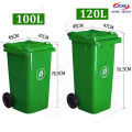 Trash Bin 30/50/100/120/240L Big Outdoor Sanitation Impact Resistant Garbage Bin Can With Solid Wheel Cover. 