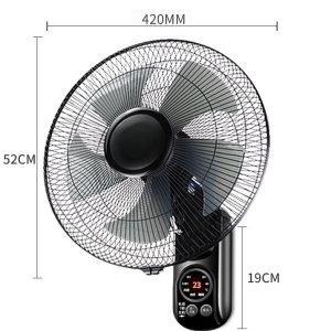 16" Oscillating Wall Fan with Remote Control 5-Blade Design Adjustable Tilt Energy-Saving 3-Speed 90° Oscillation Copper Motor Silent Air Circulator for Home Cooling