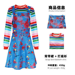 [] Halloween Ghost Doll Chucky cosplay Horror Thriller Cosplay Costume Ghost Girl Dress