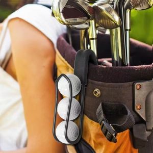 U85IS1 Aluminum Alloy Golf Ball Holder Portable 3 Balls Ball Hanging Stand Compact Space Saving Golf Ball Rack Golf Cart
