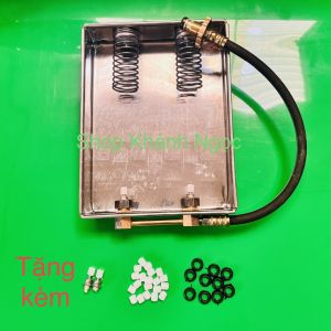 Máng Sạc Mâm sạc gas lon mini 2 ngăn Ti kim loại Dây bấm thủy lực +TẶNG KÈM PHỤ KIỆN THAY THẾ