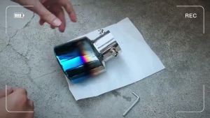 Universal Car Exhaust muffler Tip Burnt 6 Color Pipe Bass Sound Car Rear Auto Exhaust Tail Muffler