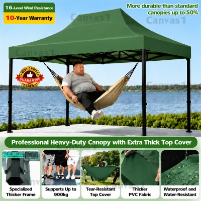 ⭐Local shipment⭐6x6 8x8 10x10 10x15folding canopy folding tent kanopi bazar khemah ( full set) payung niaga canopy lipat kanopi tent Retractable Tent Complete Set black post Waterp