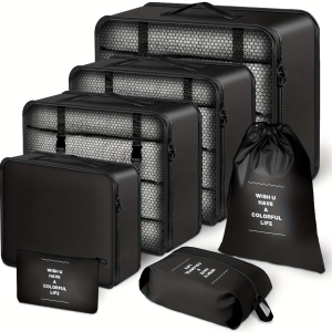 Set Compression Packing Cubes for Travel Luggage Organizer Bags Travel Essentials Storage Bag