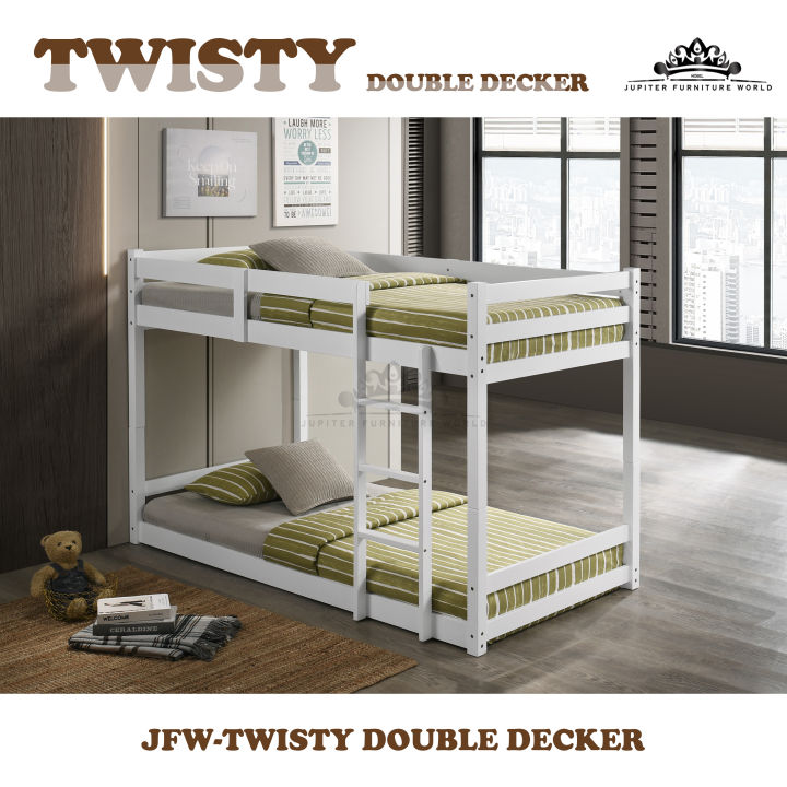 JUPITER FURNITURE WORLD [JFWTWISTY BUNK BED] SINGLE BED/ WOODEN BED/ DOUBLE DECKER Lazada