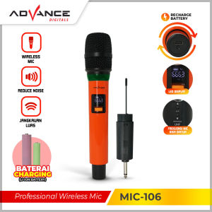 ADVANCE - Mic Karaoke Microphone Wireless Professional Free Baterai Recharger (MIC-106)
