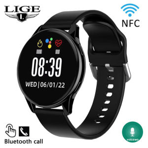 LIGE New Smart Watch Women Men Bluetooth Call Voice Assistant Digital Watch 1G Memory Local Music Weather Clock For Android iOS + Box