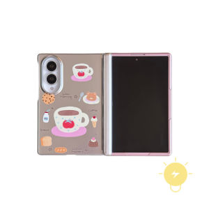 ốp lưng z fold 8 Phone Case For SAMSUNG Galaxy Z Fold 8 with Griptok TPU  Keychain Chain Coffee Tomato Aesthetic Korean Cute