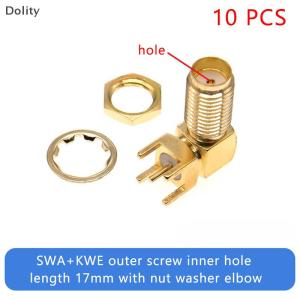 🎁【Special price】Dolity หัวเสียบ SMA ตัวเมีย10ชิ้นตัวหนีบขอบน๊อตขนาด1.6มม. ตัวเชื่อมต่อแบบ RF ติดตั้งตรงขั้วต่อหางปลาตัวเมียขั้วต่อหางปลาตัวเมีย